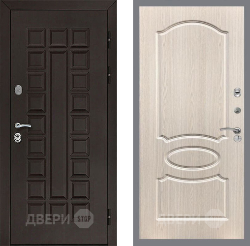 Входная металлическая Дверь Рекс (REX) Сенатор 3К FL-128 Беленый дуб в Краснознаменске