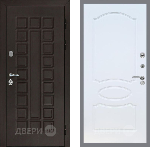 Входная металлическая Дверь Рекс (REX) Сенатор 3К FL-128 Белый ясень в Краснознаменске
