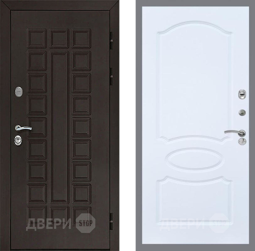 Входная металлическая Дверь Рекс (REX) Сенатор 3К FL-128 Силк Сноу в Краснознаменске