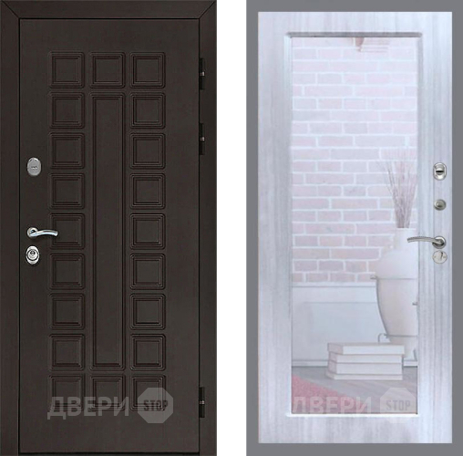 Входная металлическая Дверь Рекс (REX) Сенатор 3К Зеркало Пастораль Сандал белый в Краснознаменске