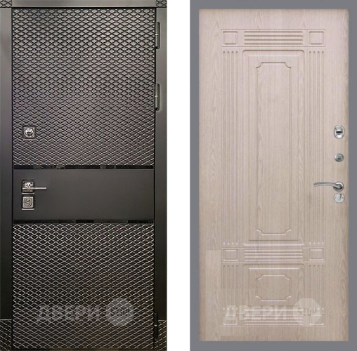 Входная металлическая Дверь Рекс (REX) 15 Черный Кварц FL-2 Беленый дуб в Краснознаменске