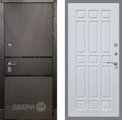 Входная металлическая Дверь Рекс (REX) 15 Черный Кварц FL-33 Белый ясень в Краснознаменске