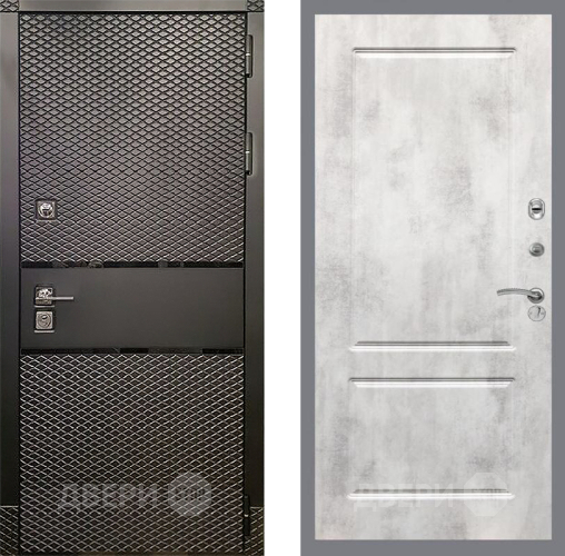 Входная металлическая Дверь Рекс (REX) 15 Черный Кварц FL-117 Бетон светлый в Краснознаменске