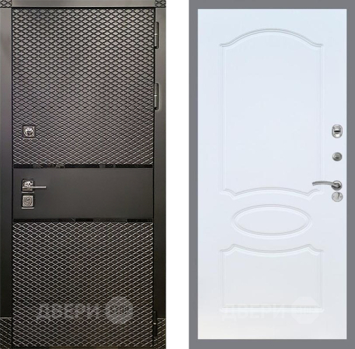 Входная металлическая Дверь Рекс (REX) 15 Черный Кварц FL-128 Белый ясень в Краснознаменске