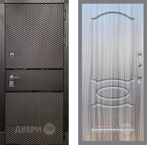 Входная металлическая Дверь Рекс (REX) 15 Черный Кварц FL-128 Сандал грей в Краснознаменске