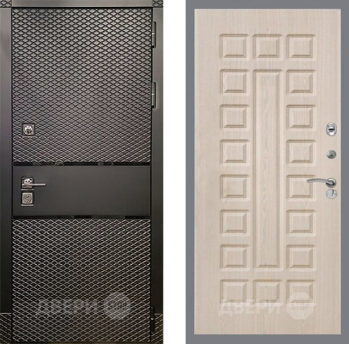 Входная металлическая Дверь Рекс (REX) 15 Черный Кварц FL-183 Беленый дуб в Краснознаменске