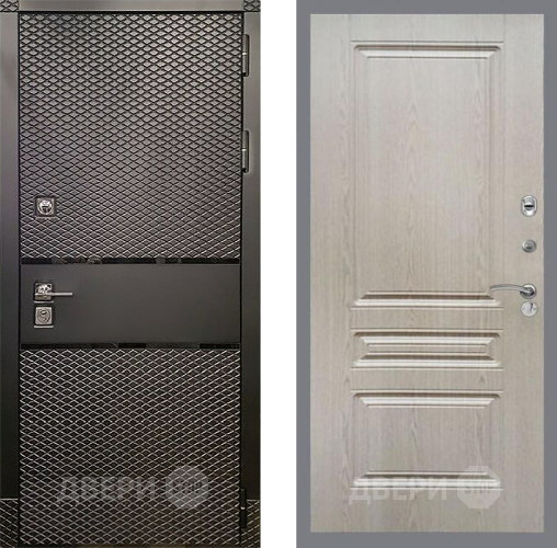 Входная металлическая Дверь Рекс (REX) 15 Черный Кварц FL-243 Беленый дуб в Краснознаменске