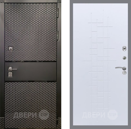 Входная металлическая Дверь Рекс (REX) 15 Черный Кварц FL-289 Белый ясень в Краснознаменске