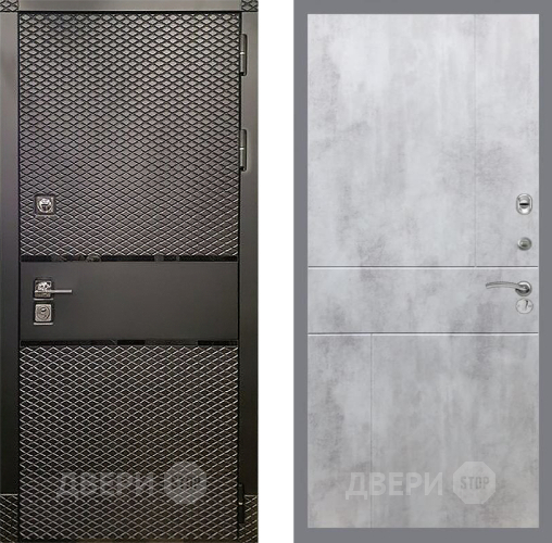 Входная металлическая Дверь Рекс (REX) 15 Черный Кварц FL-290 Бетон светлый в Краснознаменске