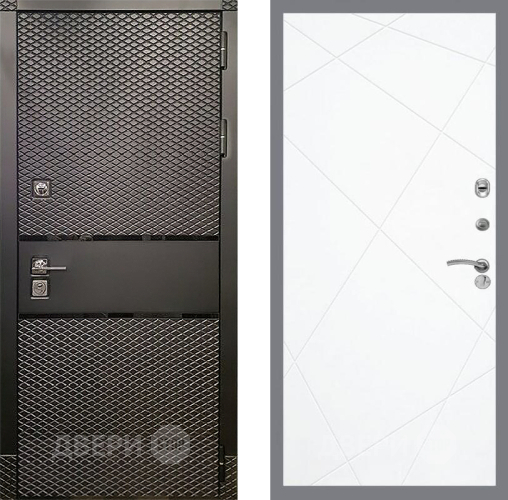 Входная металлическая Дверь Рекс (REX) 15 Черный Кварц FL-291 Силк Сноу в Краснознаменске