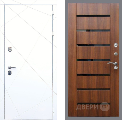 Входная металлическая Дверь Рекс (REX) 13 Силк Сноу СБ-14 стекло черное Орех бренди в Краснознаменске