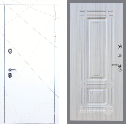 Входная металлическая Дверь Рекс (REX) 13 Силк Сноу FL-2 Сандал белый в Краснознаменске