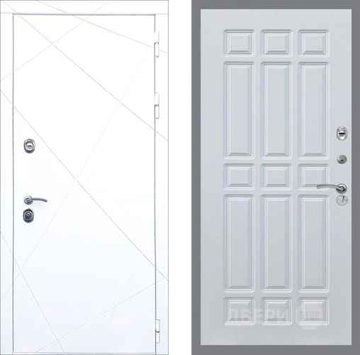 Входная металлическая Дверь Рекс (REX) 13 Силк Сноу FL-33 Белый ясень в Краснознаменске