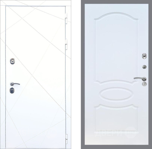 Входная металлическая Дверь Рекс (REX) 13 Силк Сноу FL-128 Белый ясень в Краснознаменске
