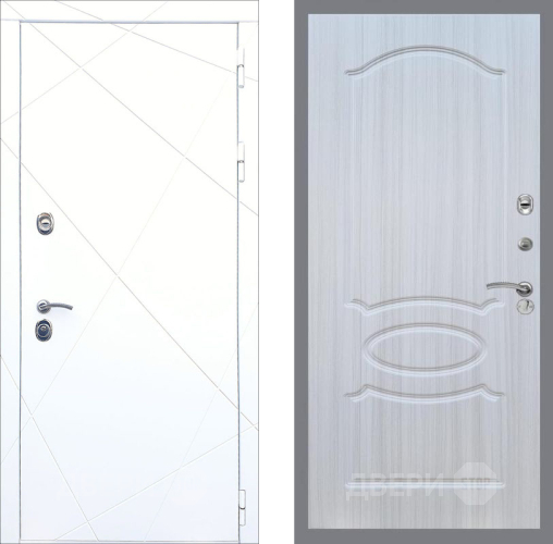 Входная металлическая Дверь Рекс (REX) 13 Силк Сноу FL-128 Сандал белый в Краснознаменске