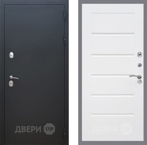 Дверь Рекс (REX) 5 Черный Муар Сити Белый ясень в Краснознаменске