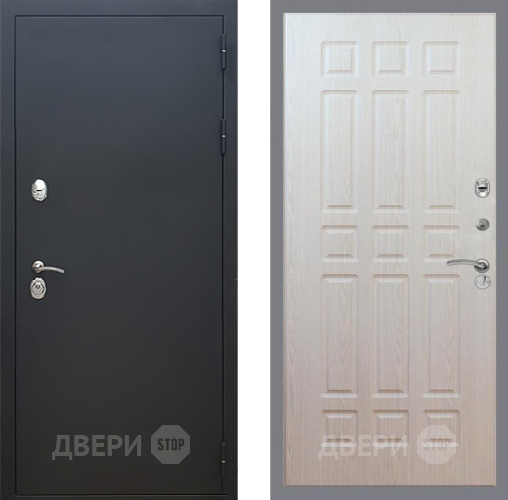 Входная металлическая Дверь Рекс (REX) 5 Черный Муар FL-33 Беленый дуб в Краснознаменске