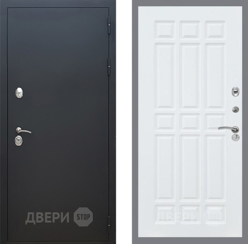 Входная металлическая Дверь Рекс (REX) 5 Черный Муар FL-33 Силк Сноу в Краснознаменске