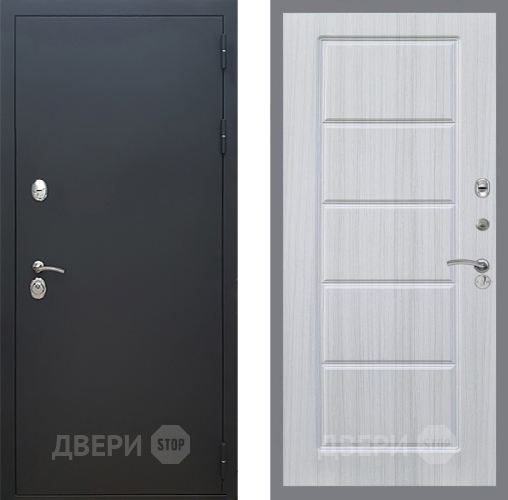 Входная металлическая Дверь Рекс (REX) 5 Черный Муар FL-39 Сандал белый в Краснознаменске