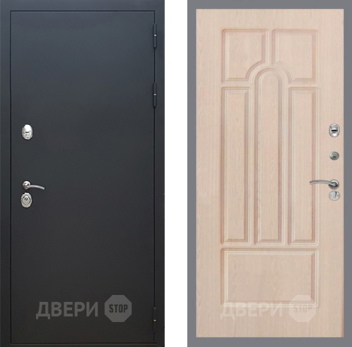 Входная металлическая Дверь Рекс (REX) 5 Черный Муар FL-58 Беленый дуб в Краснознаменске