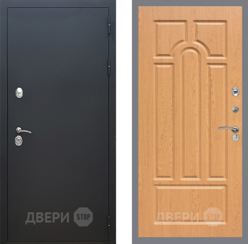 Входная металлическая Дверь Рекс (REX) 5 Черный Муар FL-58 Дуб в Краснознаменске