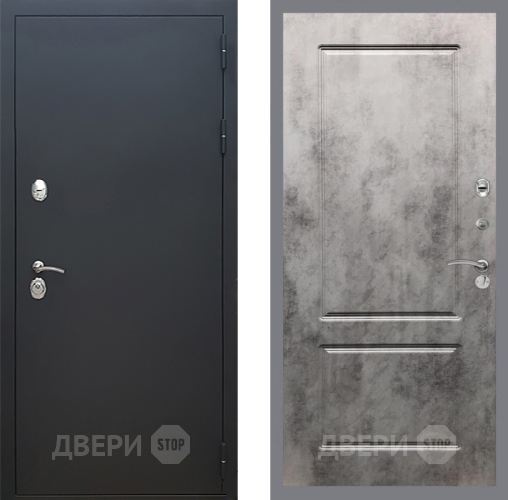 Входная металлическая Дверь Рекс (REX) 5 Черный Муар FL-117 Бетон темный в Краснознаменске