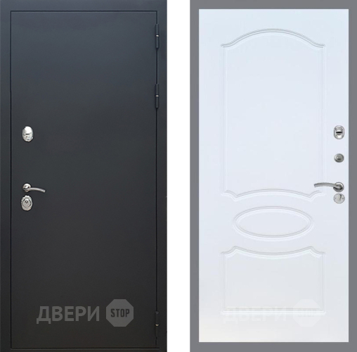 Дверь Рекс (REX) 5 Черный Муар FL-128 Белый ясень в Краснознаменске