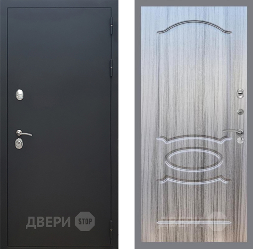 Входная металлическая Дверь Рекс (REX) 5 Черный Муар FL-128 Сандал грей в Краснознаменске