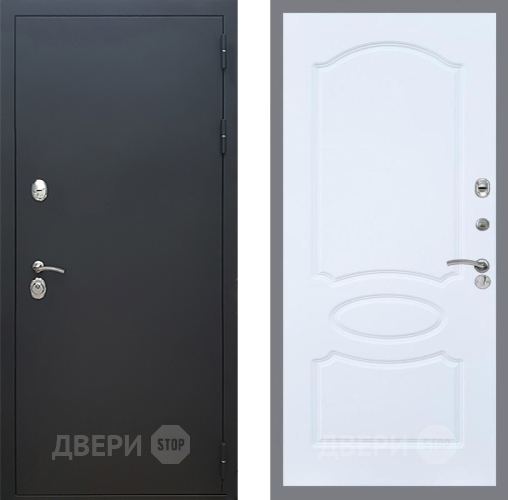 Входная металлическая Дверь Рекс (REX) 5 Черный Муар FL-128 Силк Сноу в Краснознаменске