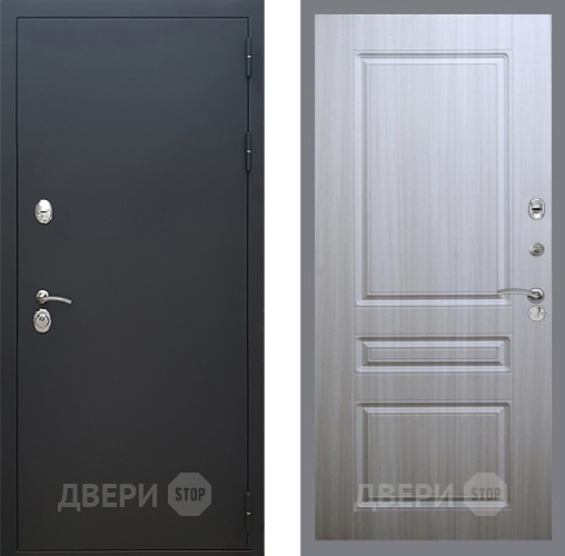 Входная металлическая Дверь Рекс (REX) 5 Черный Муар FL-243 Сандал белый в Краснознаменске