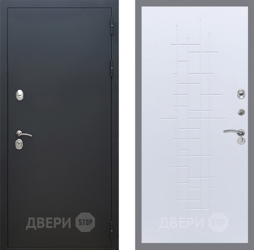 Входная металлическая Дверь Рекс (REX) 5 Черный Муар FL-289 Белый ясень в Краснознаменске