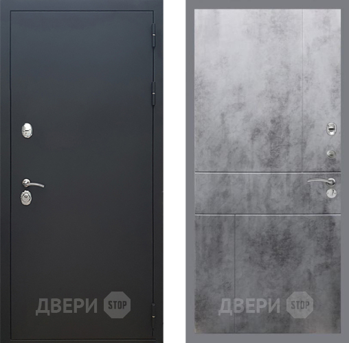 Входная металлическая Дверь Рекс (REX) 5 Черный Муар FL-290 Бетон темный в Краснознаменске