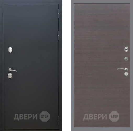 Входная металлическая Дверь Рекс (REX) 5 Черный Муар GL венге поперечный в Краснознаменске