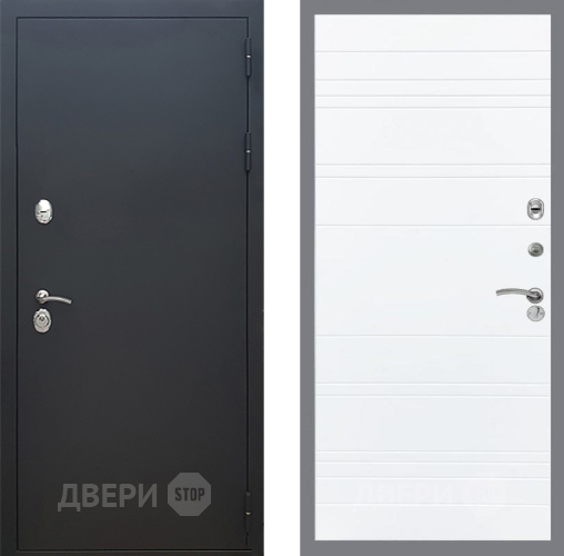 Дверь Рекс (REX) 5 Черный Муар Line Силк Сноу в Краснознаменске