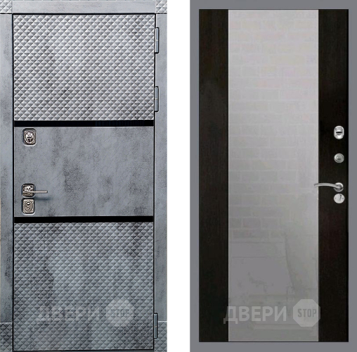 Входная металлическая Дверь Рекс (REX) 15 Бетон Темный СБ-16 Зеркало Венге в Краснознаменске