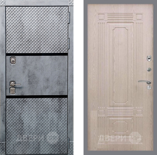Входная металлическая Дверь Рекс (REX) 15 Бетон Темный FL-2 Беленый дуб в Краснознаменске
