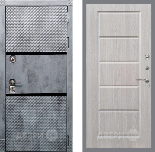 Входная металлическая Дверь Рекс (REX) 15 Бетон Темный FL-39 Беленый дуб в Краснознаменске