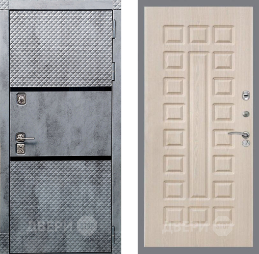 Входная металлическая Дверь Рекс (REX) 15 Бетон Темный FL-183 Беленый дуб в Краснознаменске