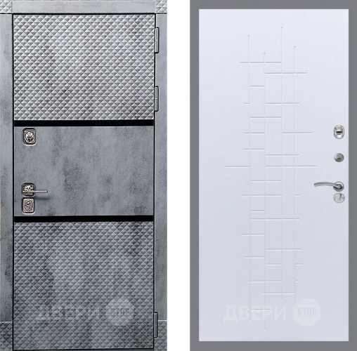 Входная металлическая Дверь Рекс (REX) 15 Бетон Темный FL-289 Белый ясень в Краснознаменске