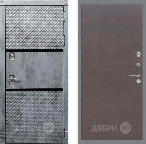 Входная металлическая Дверь Рекс (REX) 15 Бетон Темный GL венге поперечный в Краснознаменске