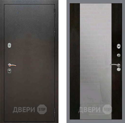 Входная металлическая Дверь Рекс (REX) 5 Серебро Антик СБ-16 Зеркало Венге в Краснознаменске