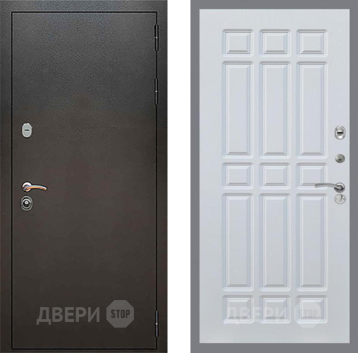 Дверь Рекс (REX) 5 Серебро Антик FL-33 Белый ясень в Краснознаменске