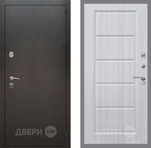 Входная металлическая Дверь Рекс (REX) 5 Серебро Антик FL-39 Сандал белый в Краснознаменске