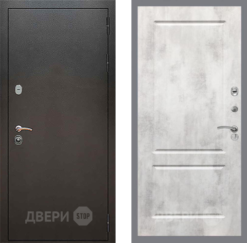 Дверь Рекс (REX) 5 Серебро Антик FL-117 Бетон светлый в Краснознаменске