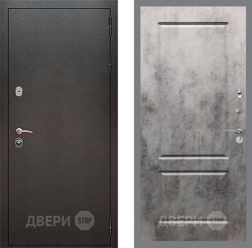 Дверь Рекс (REX) 5 Серебро Антик FL-117 Бетон темный в Краснознаменске
