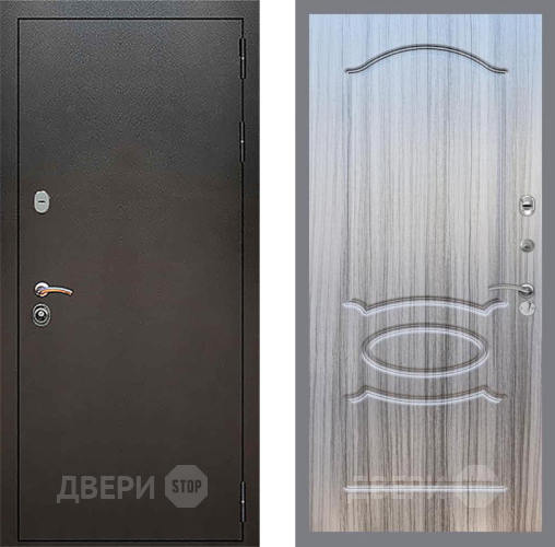 Входная металлическая Дверь Рекс (REX) 5 Серебро Антик FL-128 Сандал грей в Краснознаменске