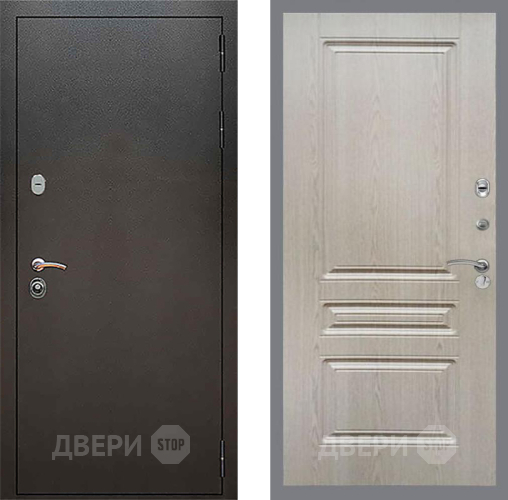 Входная металлическая Дверь Рекс (REX) 5 Серебро Антик FL-243 Беленый дуб в Краснознаменске