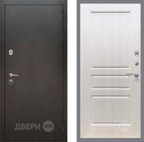 Входная металлическая Дверь Рекс (REX) 5 Серебро Антик FL-243 Лиственница беж в Краснознаменске
