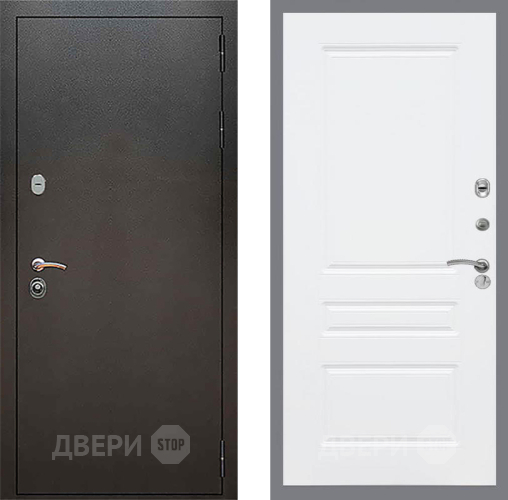 Входная металлическая Дверь Рекс (REX) 5 Серебро Антик FL-243 Силк Сноу в Краснознаменске