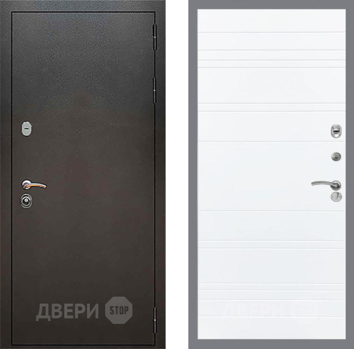 Входная металлическая Дверь Рекс (REX) 5 Серебро Антик Line Силк Сноу в Краснознаменске